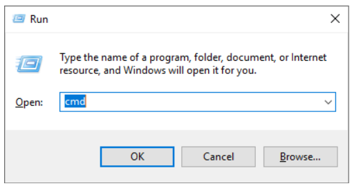 Run dialog box